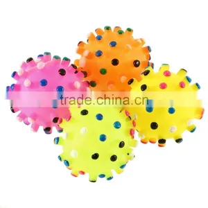 Colorful Pet Dog Cat Squeak Toy Ball Lovely Cat Chewing Ball Squeaker Quack Sound Toy thumbnail-2