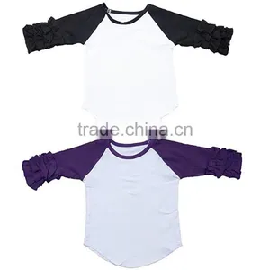 Baby Clothing Design Kids Clothing Wholesale 2017 Icing Ruffle Raglan Shirt Baby Ruffle Raglan Kids Shirt thumbnail-5