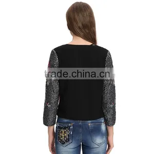 Woman New Fashion Clothing Manufacturer Sequin Beaded Petite Jacket thumbnail-4