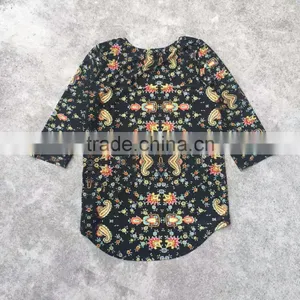 Women Latest Design Full Print T-shirts Stock Apparel thumbnail-6
