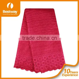 Bestwaytex CP0072 In Red Color Nigeria Guipure Lace Fabric 2015 thumbnail-6