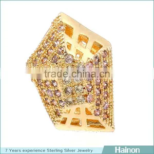 Gold Shield Shape Beads in Sterling Silver Material Factory Oem thumbnail-1