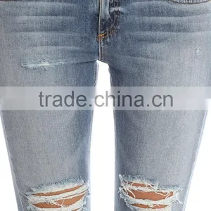Ripped Denim Jeans ,ripped Jeans Denim,red Blue Denim Brand Jeans thumbnail-3