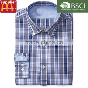 High Quality and Low Price Business Flannel Plaid Shirt thumbnail-1