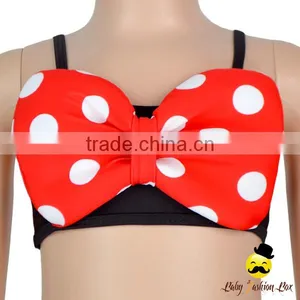 Kids Cute Cartoon Character Strap Mouse Little Girl Flash Bow Separable Little Girl Swimwear Beach Clothes thumbnail-3