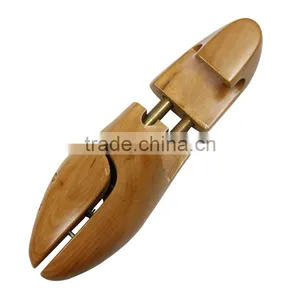 Painted Type Wooden Shoe Tree in Lotus Wood and Thin Wax on the Surface With Double Tube thumbnail-3