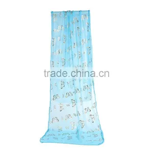 Imitation Silk Scarves & Wraps Rectangle Golden Blue Butterfly Scarf Yiwu thumbnail-1