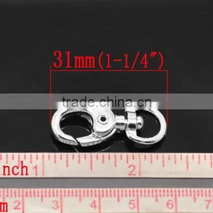 Silver Plated Lobster Swivel Clasps For Key Ring 31x15mm(1-1/4"x5/8"), Sold per Pack of 10,Bulk thumbnail-1