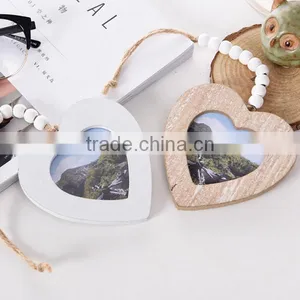 2017 New Photo Frame Designs Heart Shaped Wood Craft Photo Hanging Pendant thumbnail-3