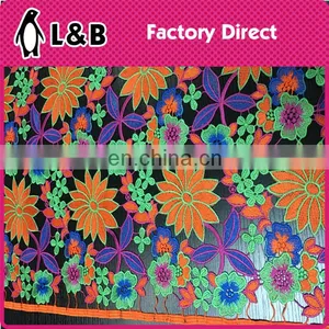 Multicolor Lace Fabric Textile Embroidery Polyester Chemical Lace thumbnail-2