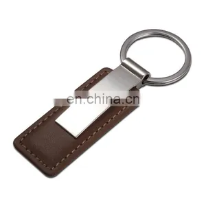Brown PU Leather Metal Keychain / Bag Hanger Keyring thumbnail-2