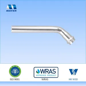 Stainless Steel Elbow 45 Degrees With a Plain End HONG KONG WSD Press Fitting thumbnail-1