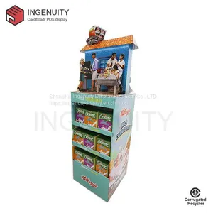 Floor Standing Cardboard Retail Display for Foods,Cardboard Display Stand,Cardboard Pop Display thumbnail-1