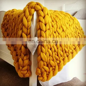 PLFR Super Warm and Cozy Chunky Heavy Wool Knitted Throws Blankets for Winter thumbnail-2
