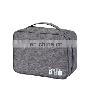 Double Layer Travel Data Cable Organizer Storage Bag thumbnail-3