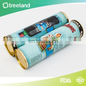 Custom Cylinder Round Tube Wine Bottle Gift Box Packaging With Tinplate Lid thumbnail-1