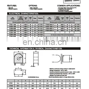 1000:1 PCB Current Transformer Through Hole Current Sensor Transformer thumbnail-5