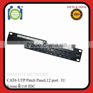 New Rj45 Cat6 Computer 12 Port Patch Panel Unshielded 1U 8p8c Network UTP thumbnail-1
