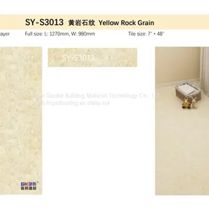 GKBM Greenpy SY-S3013 4mm Eco-Friendly Waterproof Click Luxury Yellow Rock Stone Plastic Composite SPC Flooring for Office thumbnail-3