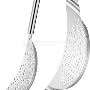 Stainless Steel Moon Pot Strainer Colander Pasta Drainer Pan Pot Strainer With Recessed Hand Grips thumbnail-1