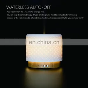 280Ml Electric Oil Led Ultrasonic Wood Grain Vintage Wooden Humidifier Aroma Diffuser thumbnail-2