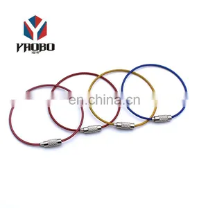 Quality Primacy Wire Keychain Custom Logo Key Ring With Screw Blank Sublimation Keyring thumbnail-1
