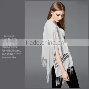2016 New Design Summer Hollow Loose Knit Short-sleeved V-neck Bat Cardigan Thin Coat for Girls thumbnail-4