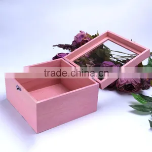 Square Shape Wooden Box Eternal Life Flowers Gift Box for Sale thumbnail-3