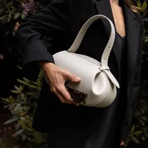 Women Bag New Circular PU Vintage Solid Hasp Soft Luxury Designer Bags Shoulder Bag Handbag Pures And Bags Crossbody thumbnail-1