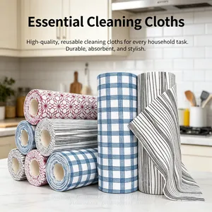 Two Layer Kitchen Cleaning Cloth for Wet and Dry Cleaning Super Absorbent Microfiber Reusable House Cleaning Cloth thumbnail-4