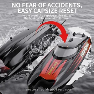 Helicute H862 2.4GHz Double Head High Speed Rc Racing Boat Ship 25KM/H Waterproof Self-righting Rc Fast Yacht Toys thumbnail-3