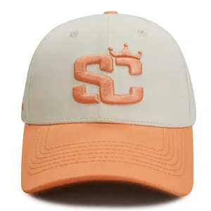 Two Tone Baseball Caps Custom 3D Puff Embroidery Casual Sport Caps thumbnail-3