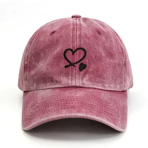 Ripped Washed Cotton Caps for Men Women Distressed Vintage Baseball Hats thumbnail-3