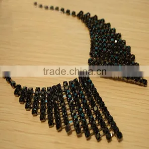 2015 Hot Selling Heavy Necklace Fashionable Gold Shield Necklace Elegant With Drill Bow Fake Collar Necklace thumbnail-4