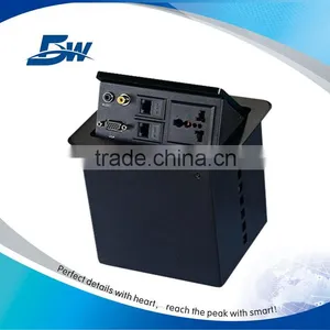 BW-T651 Multimedia Connection Panel Desk VGA/Pop Up Power Socket For Meeting Table thumbnail-3