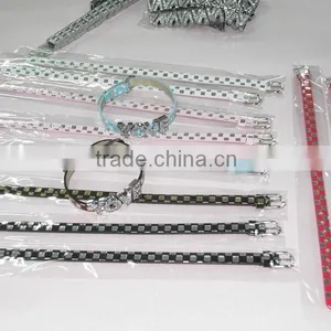 DIY Slide Letter Lattice Surface PU Leather Bracelet thumbnail-1