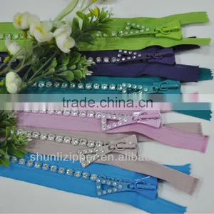 NO 8 Rhinestone/diamond/crystal Zipper thumbnail-1