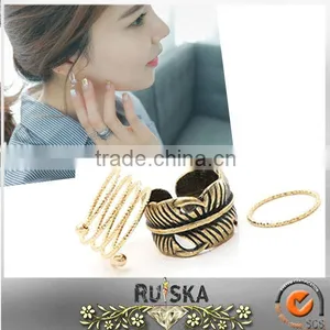 Bib Circles Vintage Leaf Tail Finger Ring thumbnail-1