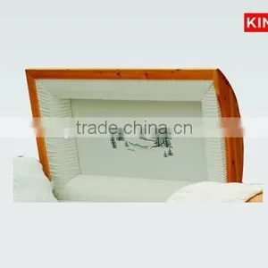 Solid Mahogany Wood Casket Full Couch Funeral Product CEDARLAND Chinese Solid Wood Casket thumbnail-4