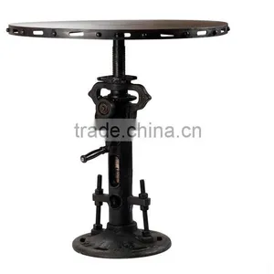 Vintage Industrial Crank Table, Adjustable Crank Table, Industrial Furniture thumbnail-1