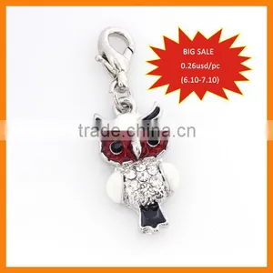 Fashion Alloy Owl Shaped Pendant Cute Zinc Alloy Enamel Charm Pendants for Bags thumbnail-1