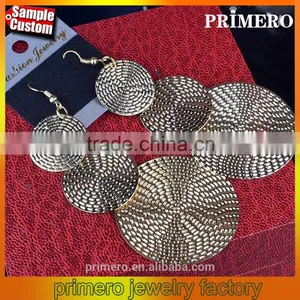 New India Multilayer Disc Fancy Design Women Baroque Gold Earrings thumbnail-1