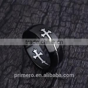 Unique Charming Jewelry for Men and Women Detachable Cross High Polished Stainless Steel Gold Silver Plated Rings thumbnail-5