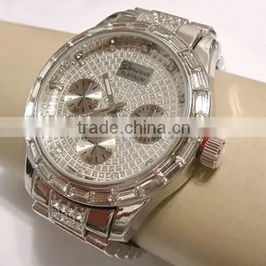 2016 New Arrival Stylish Geneva Alloy Metal Hip Hop Bling Bling Watch, Big Face Watch thumbnail-3