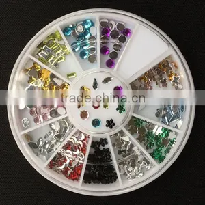 Colorful and Come in a Wide Variety and Assorted Colors Flat Back Facet Rhinestones Wheels 3D Nail Art Decorations thumbnail-3