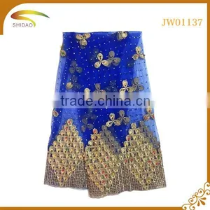 Wholesale Multi Colors Latest African Italian Decorative Embroidery 3D Patterned Silk Fabric Market in Swiss thumbnail-1