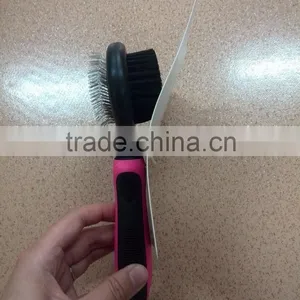 2016 Easy Clean Anti-allergic Pet Grooming Products Rubber Handle Big Stainless Steel Dog Comb thumbnail-3