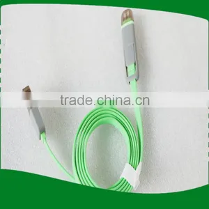 2 in 1 Sync Data Micro Usb Cable for Iphone5/6s,1M Flat Noodle Line thumbnail-4