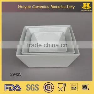 Porcelain Square Salad Bowl White thumbnail-1
