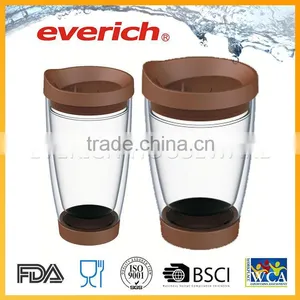 Top Quality Practical Set Of Best Friends Silicone Grip Double Wall Glass Cup thumbnail-2